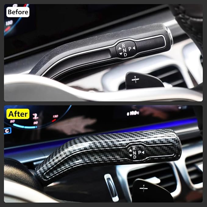 Carbon Fiber Car Shift Lever Wiper Rod Cover Trim Sticker for Mercedes Benz AMG A B CLA EQA EQB GLE GLS GLB GLA Class W177 W247 W118 W167 X167 X247 H247 Interior Accessories