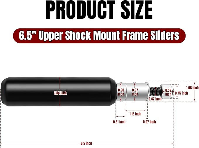 6.5" Al Motorcycle Frame Sliders Falling Crash Protector Upper Shock Mount Guards Falling Side Protector Fit for Dyna 2006-2017 (Smooth Style)