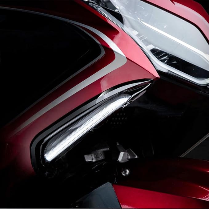 Motorcycle LED Lights Vent Trim Turn Signal Led Fits Honda Goldwing GL1800 F6B 2018 UP 2019 2020 2021 Motorbike NAV Lighting with 48000 Wiring Harness (Silver)