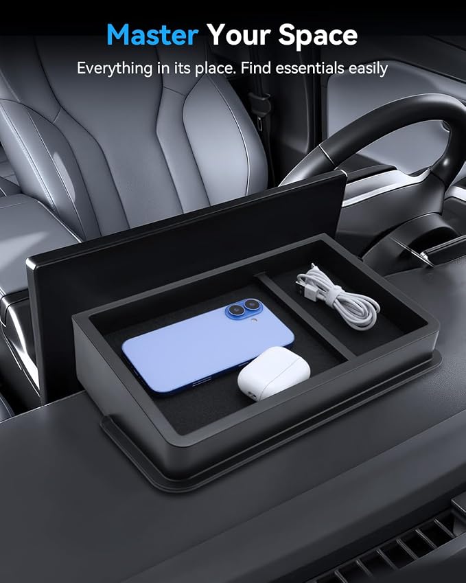 BIXUAN 2026 R AV4 Dashboard Organizer Only For 2026 Toyota R AV4 (XSE/Limited) 12.9-Inch behind screen organizer Dash Hidden Tray Center Console Storage Bin 2026 R AV4 Interior Accessories