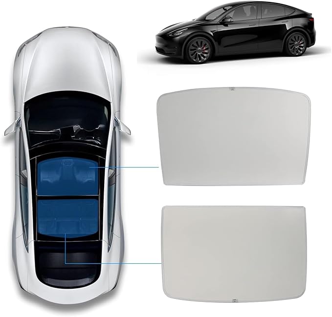 Tesla Model Y Sunshade Roof Never Sag Heat-Insulating, UV-Protective, Nano Ice-Crystal Coatings Interior Accessories for Tesla Model Y 2019-2024