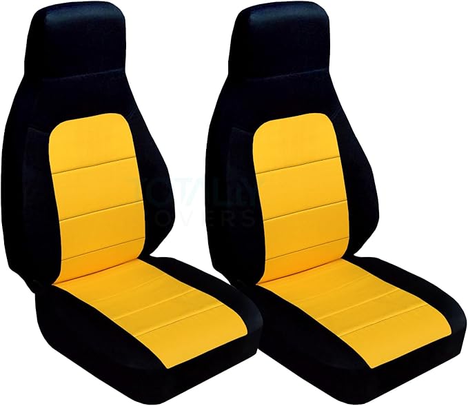 Totally Covers Compatible with 1990-2000 Mazda MX-5 Miata Seat Covers: Black and Yellow (22 Colors) Bucket