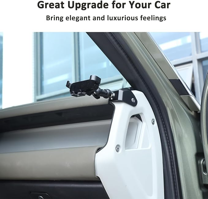 Alumium Alloy Dashboard Side Mobile Phone Holder Trim Compatible with Land Rover Defender 90 110 130 2020-2024 Car Central Control Car Phone Mount (Style B, Right)