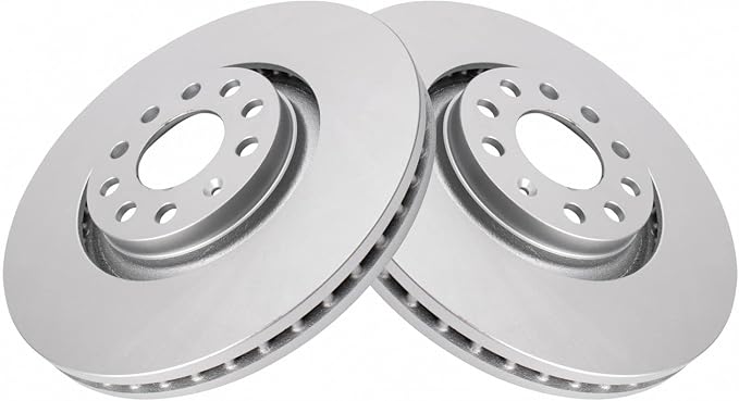 TRQ Front Brake Rotor Set G Coated Vented Compatible with 2000-2009 Audi A4 A4 Quattro 2000-2004 A6 A6 Quattro 2001-2005 Allroad 2000-2002 S4 2002-2003 S6