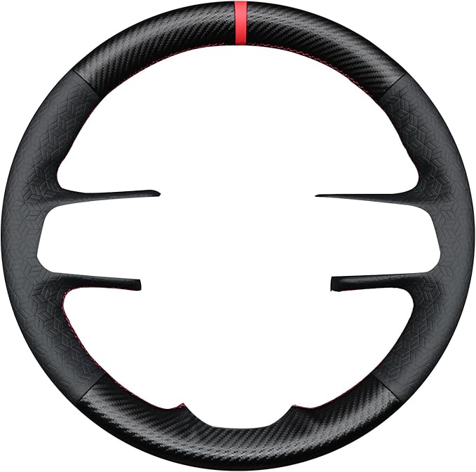 MEWANT Steering Wheel Cover for Jeep Gladiator (JT) 2020-2024 / Wrangler (JL) 2019-2024 / Wrangler Unlimited 2018-2023 Hand-Stitched Leather Car Steering Wrap for Jeep