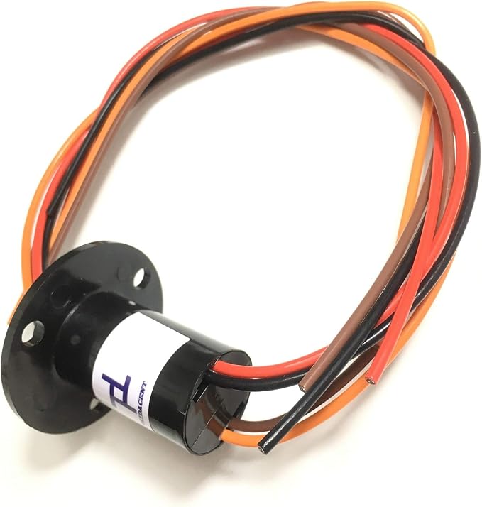 Taidacent 3 Wires 4 Wires 5A 10A 15A 30A Electrical Slip Ring Collector Ring Rotary Electrical Contact Joint Rotary Connector Commutator (4 Wires 15A Diameter 22mm)
