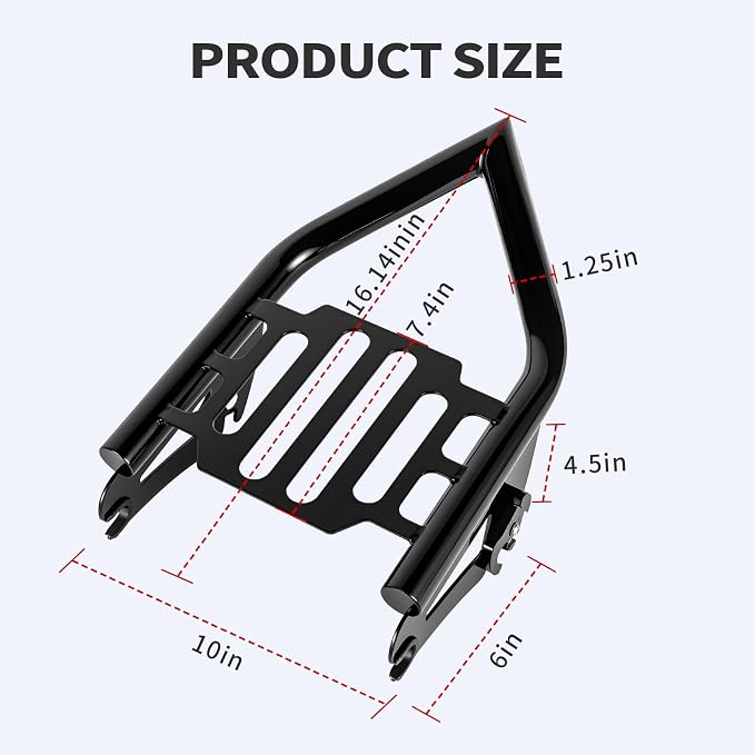 Detachable Luggage Rack for Harley Touring 2009-2026 Street Road Electra Glide/Road King, Black（Classic）