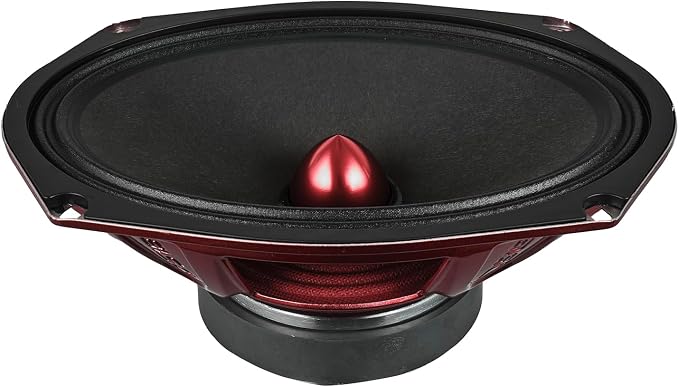 DS18 PRO-X694 BM Loudspeaker - 6x9, Midrange, Red Aluminum Bullet, 400W Max, 200W RMS, 4 Ohms - Premium Quality Audio Door Speakers for Car,Truck and Motorcycle Stereo Sound System (1 Speaker)
