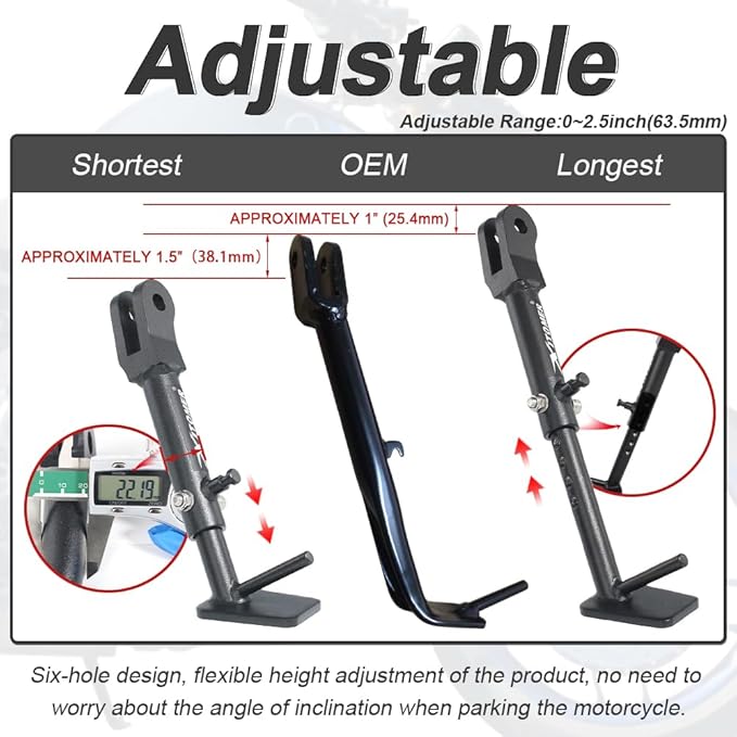 Xitomer Adjustable Kickstand & Lowering Link Fit for MT09/MT09SP/TRACER 9 GT 2021-2024, Fit for XSR 900 2022-2024 Motorcycle Side Stand & Lowering Kit