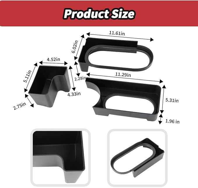 JeCar Center Console Gear Shift Storage Tray Organizer Fit for Jeep Wrangler JK 2007-2010