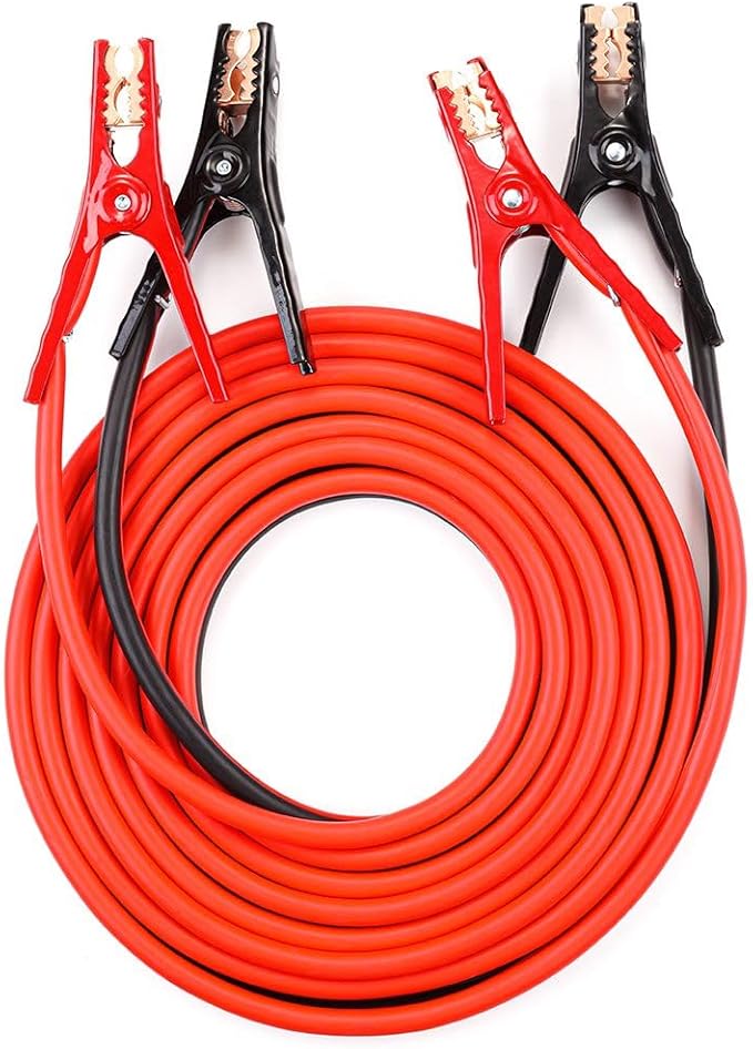 Justin Case Super Heavy-Duty Jumper Cables for Car, Includes 1 Gauge Wire Conductor 25' Car Jumper Cables & 365 Days of Roadside Assistance