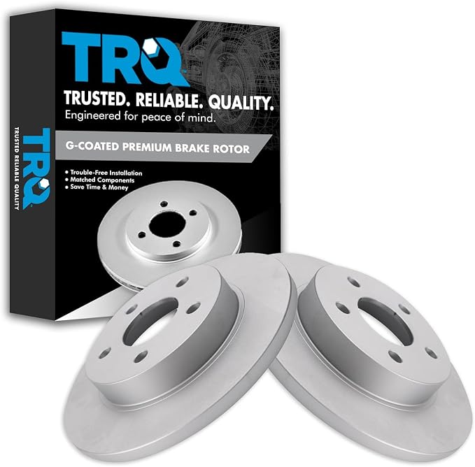 TRQ Rear Brake Rotors Set Premium G-Coated Smooth Driver & Passenger Side Compatible with 2008 Chevrolet Cobalt 2005-2010 Pontiac G6 2007-2009 Saturn Aura