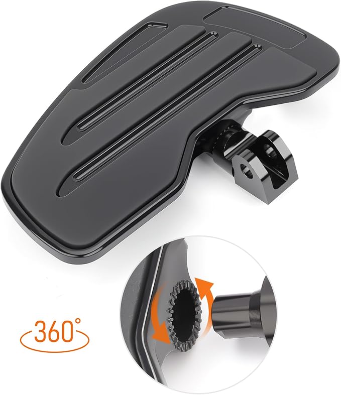 Motorcycle Front Footpegs for Honda Rebel 300 500 CMX300 CMX500 2017-2025, 360° Roating Anti-Slip Wide Foot Pegs Footrest, Rider Footboard, Motorbike Highway Footboard Accessories (Black B)