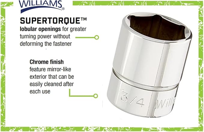 Williams B-624 3/4-Inch Shallow 6 Point Socket