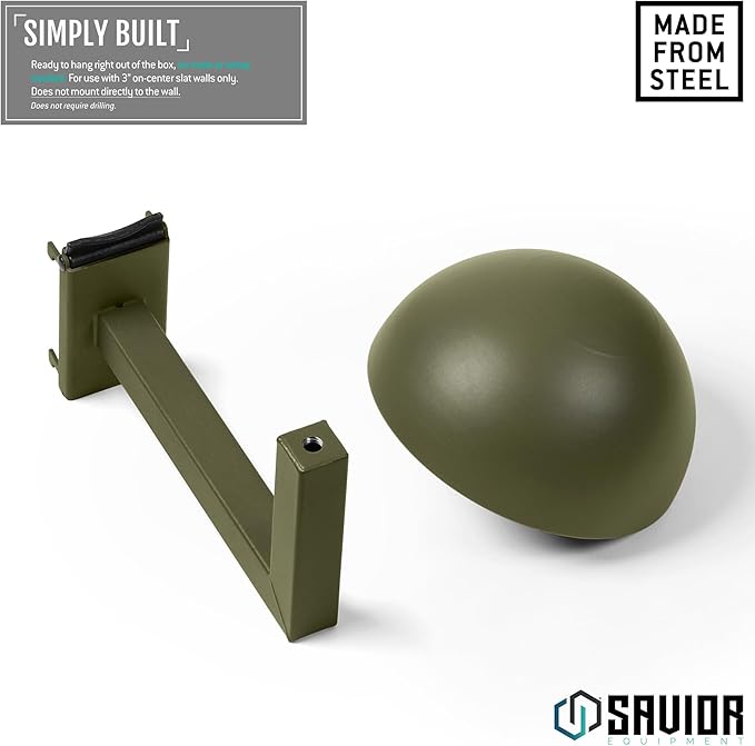 Savior Equipment Wall Rack System Tactical Helmet Attachment Gear Wall Mount Display Rack Organizer Hanger, Adjustable Height, Heavy-Duty Steel Construction Hold Up to 20 lbs