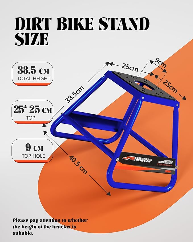JFG RACING Dirt Bike Stand,Universal Detachable Powder Coated Anti Slip Off Road Steel MX Heavy Duty Dirtbike Maintenance Motorcycle Box Stand-Blue