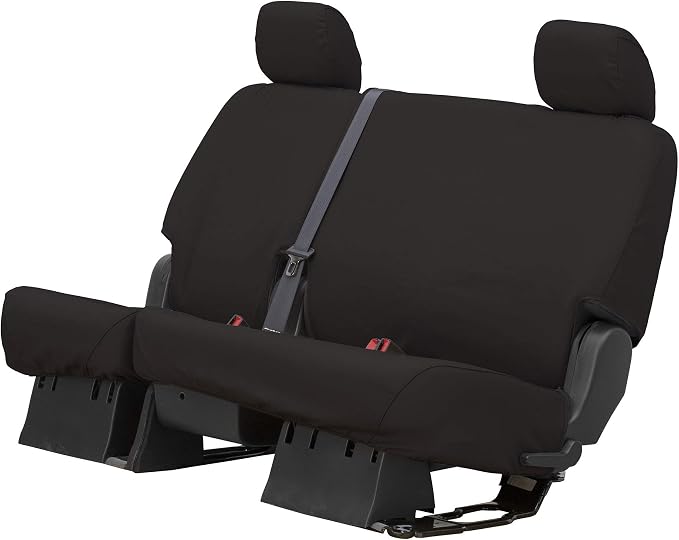 Covercraft Custom-Fit Rear-Second Seat Bench SeatSaver Seat Covers - Polycotton Fabric, Charcoal Black - SS6349PCCH