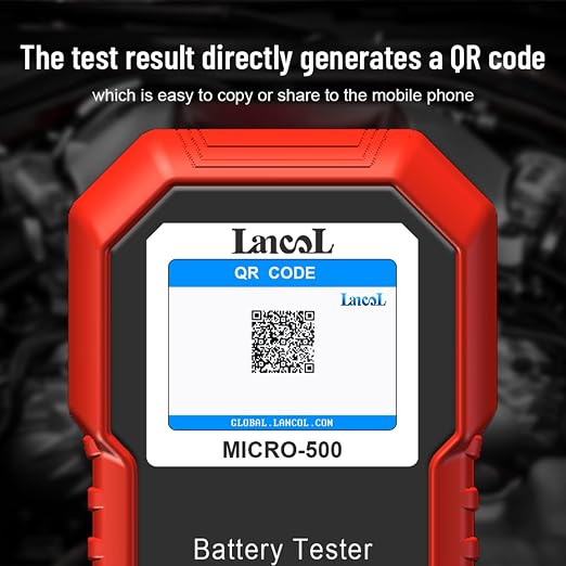 Lancol Micro 500 Car Battery Tester, 12V Lithium Battery Test 40-3000 CCA Cranking System Test Digital Lead Acid Battery Analyzer Automotive Alternator Tester LED Display