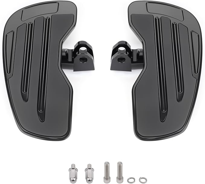 Motorcycle Front Footpegs for Honda Rebel 300 500 CMX300 CMX500 2017-2025, 360° Roating Anti-Slip Wide Foot Pegs Footrest, Rider Footboard, Motorbike Highway Footboard Accessories (Black B)
