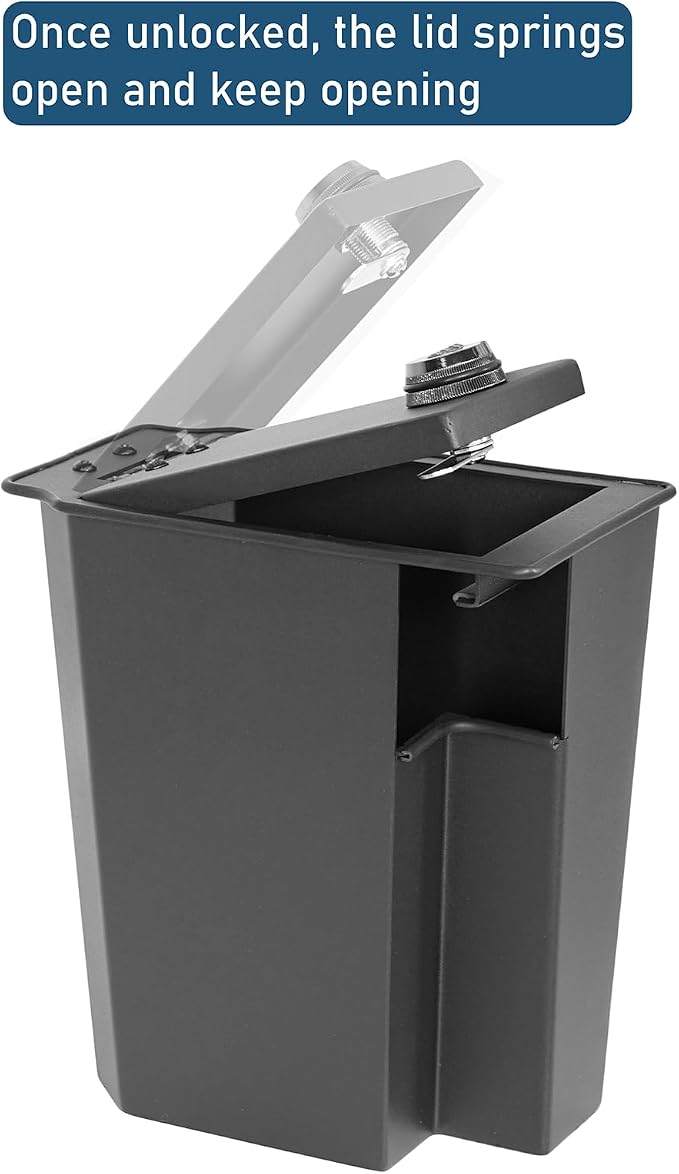 Hooke Road Colorado Center Console Safe Lockbox Insert Armrest Organizer Compatible with 2015-2022 Chevy Colorado & GMC Canyon, Black Password Lock Box