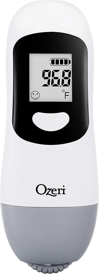 Ozeri Forehead Thermometer, ISO 80601-2-56 Medical-Grade with Silent Fever Alarm and Battery-Free Kinetic Activation