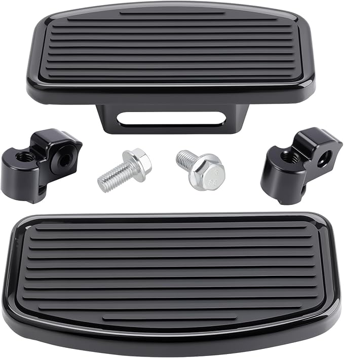 Motorcycle Rider Footboard Front Footpegs for Indian Scouts/Sixty/Bobber 2015-2024, Aluminum Anti-Slip Wide Foot Pegs Footrest Driver Floorboards Motorbike Highway Accessories (Black)