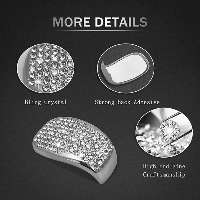 for Honda CRV CR-V EX-L EXL Hybrid Sport Touring Sport-L Bling Cute Accessories Accessory 2025 2024 2023, AC Volume Knobs, Air Vent Outlet, Gear Shift Cover, Start Ring Covers, Chrome, Silver, 13pcs