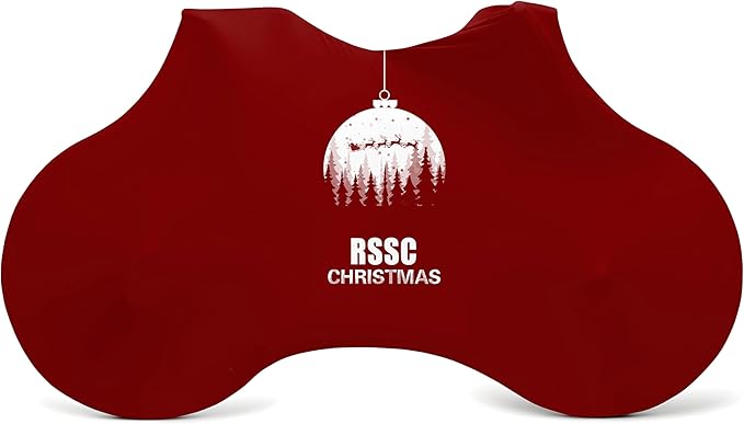 Bike Cover with 5 Zippers, Anti-Scratch Bicycle Storage Guard for Apartment & Garage, Fits Wall Hangers & Car Racks, Dust-Proof Full Protection for Most Bikes (Red Christmas)