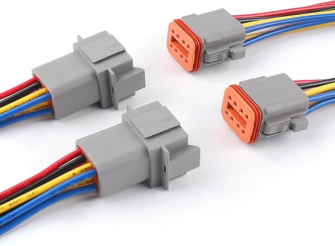 Newdeli Deutsch 8 Pin Connector Kit Waterproof Electrical Connector 16 AWG Male and Female Automotive Wire Connectors for Car Truck Boat, Dt Connector 2 Sets