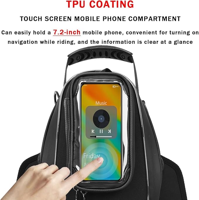 Motorcycle Tank Bag for Kawasaki Ninja ZX 4RR KRT 2023, Strong Magnetic Waterproof Oxford Black Motorbike Quick Release Pannier Bag