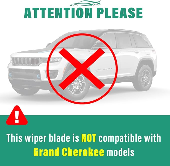 26" 20" 10" Windshield Wiper Blades Replacement for Jeep Grand Cherokee L 2021 2022 2023 2024 2025 Premium All Weather Front Rear Wipers Set - OEM Quality (Pack of 3)
