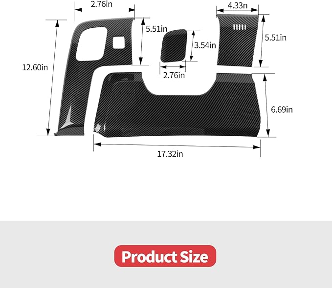 Jimen Compatible with Ford Mustang 2015-2023, 4PCS Center Console Under Panel Cover Trim (Carbon Fiber)