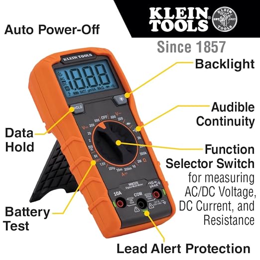 Klein Tools MM325 Multimeter, Digital Manual-Ranging 600V AC/DC Voltage Tester, Tests Batteries & NCVT1P Voltage Tester, Non-Contact Voltage Detector Pen, 50V to 1000V AC