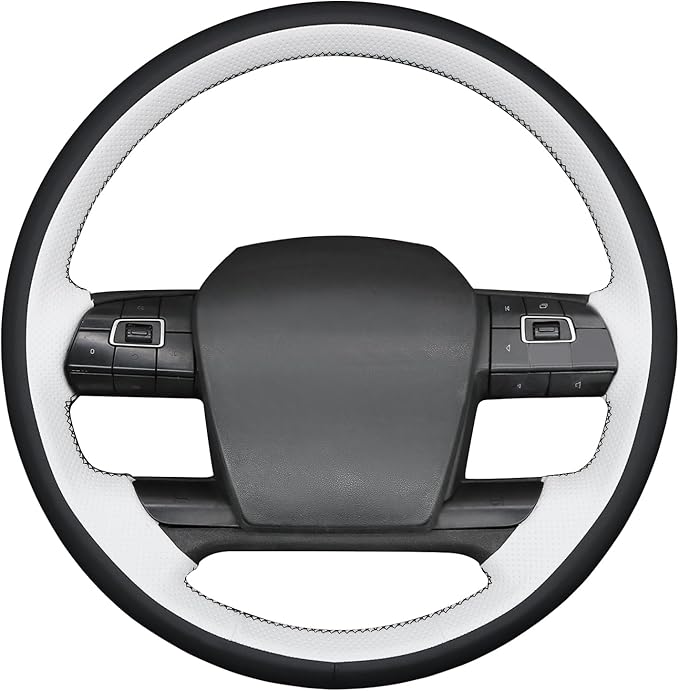 MEWANT Hand Sewn 3D Style Steering Wheel Cover Wrap for Volvo VNL VNR FM FH 2017-2025 Steering Wheel Accessories for Volvo FM