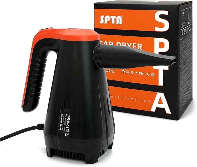 SPTA Car Dryer Air Blower, Car Dryer, Handheld High Powered Filtered Car Wash Dryer Blower,Dry Before Car Cleaning,Car Detailing,Car Wax,or Ceramic Coating, Auto Tool Kit Gift Boat RV Motorcycle