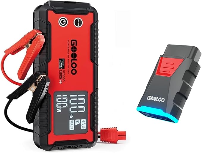 GOOLOO 6000A Jump Starter GT6000 & GOOLOO DEEPSCAN DS100 OBD2 Scanner Diagnostic Tool