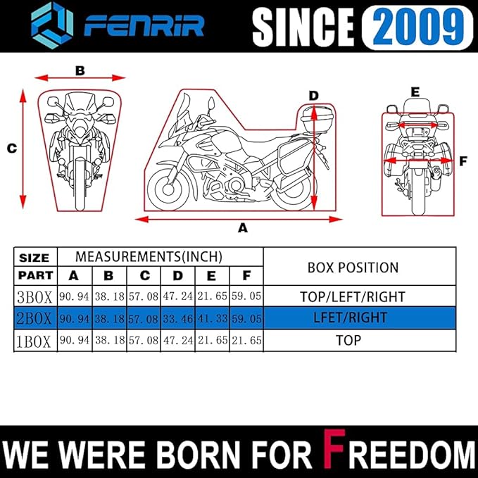 FENRIR 420D 90"INCH Motorcycle Cover Waterproof Outdoor Storage compatible with Adventure R1250GS R1300GS KLR650 Versys Africa twin Transalp750 NC750X CB500X NT1100 Tracer9 FJR1300 Multistrada Vstrom