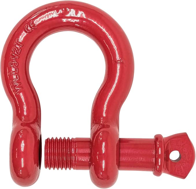 Mytee Products 1" Anchor Shackle Forged Carbon Steel w/ Alloy Screw Pin Load Limit #8.50 Tons (17,000 lbs)Double Rust Protection Heavy Duty D Ring Shackle for Towing, Rigging & Vehicle Recovery 2 Pack