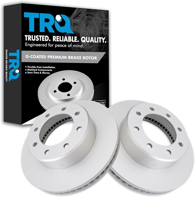TRQ Front Brake Rotors Set Vented Premium G-Coated Compatible with 2009-2010 Dodge Ram 2500, 3500 2012 Ram 1500 2011-2022 2500 3500