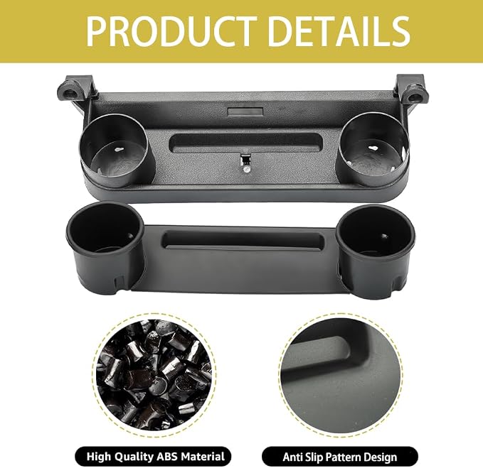 Grab Bar Tray Passenger Side Co-Pilot Handle Expansion Storage Tray Organizer Box Cup Holder Fit for Suzuki Jimny 2019-2025 Interior Accessories (Black Ring)