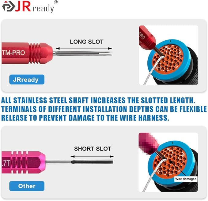 JRready ST5291 Deutsch Pin Removal Tool for Deutsch Size 12 16 20 Solid Contacts Wire Gauge 12-22 AWG,Terminal Release Tool Kit for Deutsch DT, DTM, DTP, DTHD, and HD Series Connectors