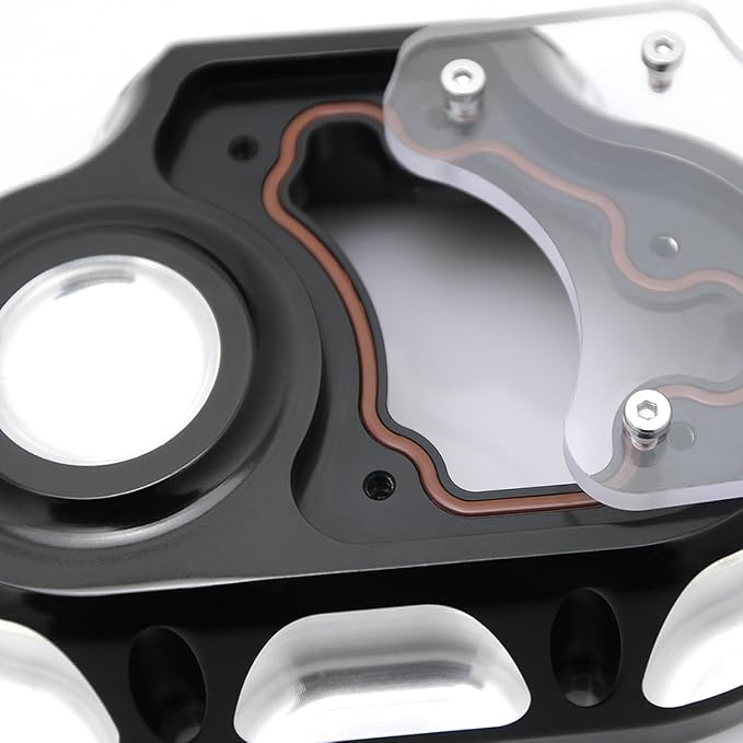 Clarity Transmission Side Cable Clutch Cover for Harley Dyna Street Bob Softail Fat Boy FLSTF 07-17 FLHTC FLHTCU Street Glide FLHX 07-13 (Contrast Cut)