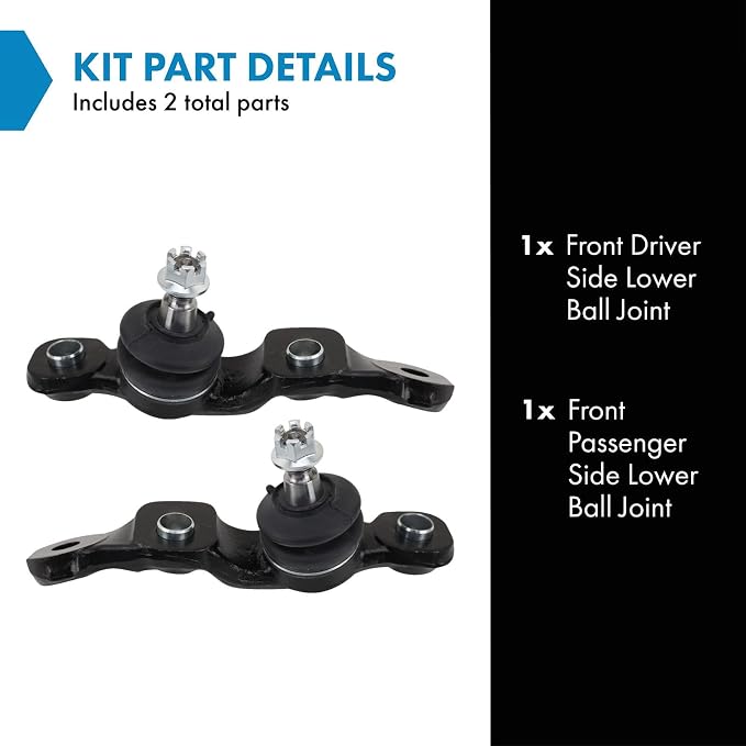 TRQ Front Lower Driver and Passenger Side Ball Joint Set Compatible with 2001-2003 Lexus LS430
