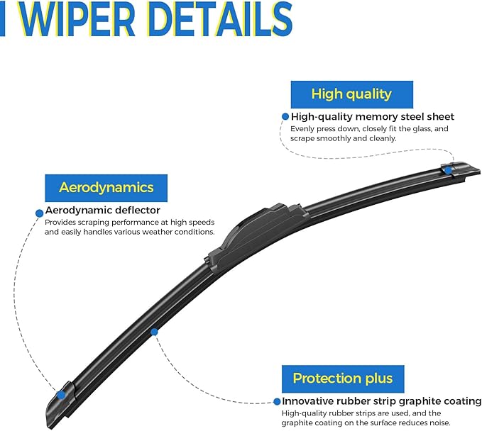 Gavimnal® 26"+16"+10" Windshield Wiper Blades Replacement For Toyota Rav4 2013 2014 2015 2016 2017 2018,All-Season Front Rear Wiper Blades(Set of 3)