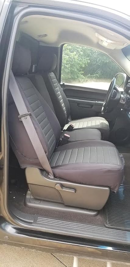 Durafit Seat Covers, C1134-X1 Black 2010-2013 Chevy Silverado, Tahoe, Avalanche and GMC Sierra LT 40/20/40 with Opening Center Console with 2 Opening Lids (Side Impact Airbag Version).