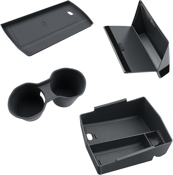 BIBIBO for 2025 Subaru Forester Console Organizer 2025 Subaru Forester Console Armrest Tray+Cup Holder +Wireless Charging Mat +Hidden Storage Box 2025 Forester Accessories