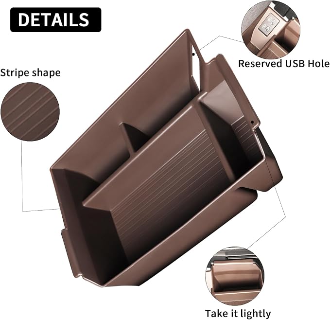 Compatible with 2026 Toyota Sienna accessories Center Console Organizer with Cup Holder, Lower Storage Box Accessory Lower Center Console Tray (Compatible with 2021-2026 Toyota Sienna, brown)