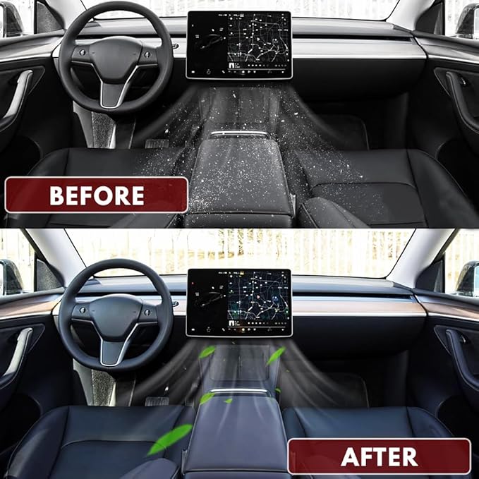 HEPA Cabin Air Filters Replacement with Activated Carbon Low Wind Resistance Extended Compatible with Model S