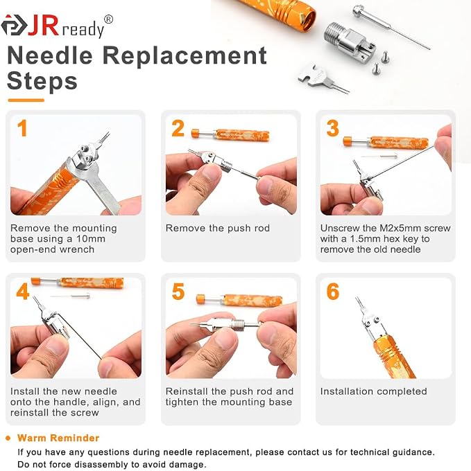 JRready ST5280 2PCS P-D120 Replacement Tips for DAP-D120 Ejector Rod Pin Extractor-Terminal Release Tool Accessories Suit for Molex Micro-Fit 3.0 (MX3.0) Female Terminal