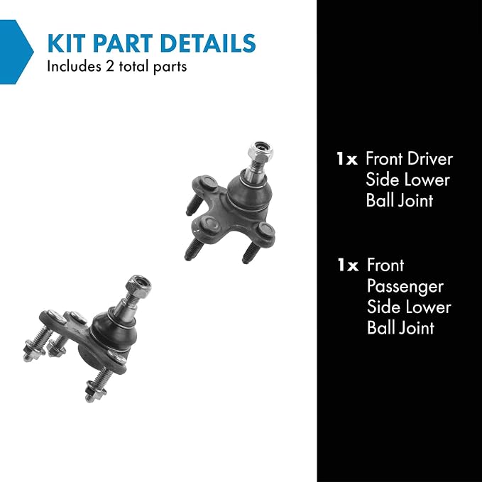 TRQ Front Lower Driver and Passenger Side Ball Joint Set Compatible with 06-13 Audi A3 06-13 A3 Quattro 15-18 Q3 15-18 Q3 Quattro 12-19 Volkswagen Beetle 15 e-Golf 07-16 Eos 10-14 Golf 12-13 Golf R
